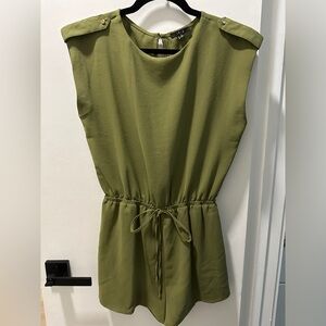 Iris Olive Green Romper